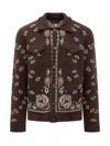 Alanui All-over Patterned Long-sleeved Jacket In Coffee/multi