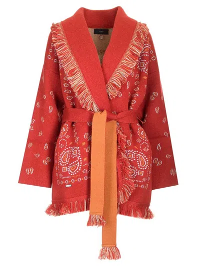 Alanui Bandana Jacquard Cashmere Cardigan In Multi
