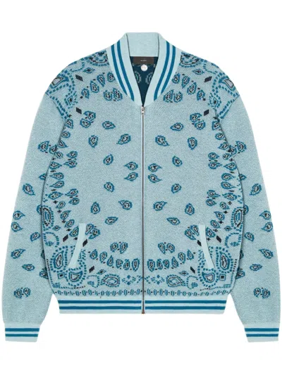 Alanui Bandana-jacquard Bomber Jacket In Blue