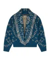 Alanui Bandana Wool And Cashmere Cardi-bomber In Blue