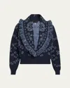 Alanui Bandana Jacquard Cardi-bomber In Blue
