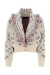 Alanui Jacquard Cardigan Embroidered Fringe Detailing
