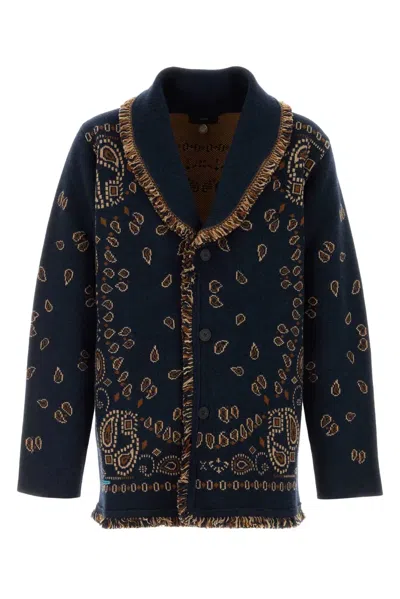 Alanui Bandana Jacquard Cardigan In Blue