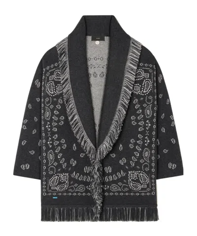 Alanui Bandana Jacquard Cardigan In Black