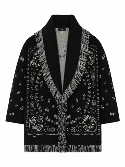 Alanui Bandana Jacquard Cardigan Black/multicol