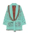 Alanui Cardigan Mit Bandana-jacquardmuster In Green