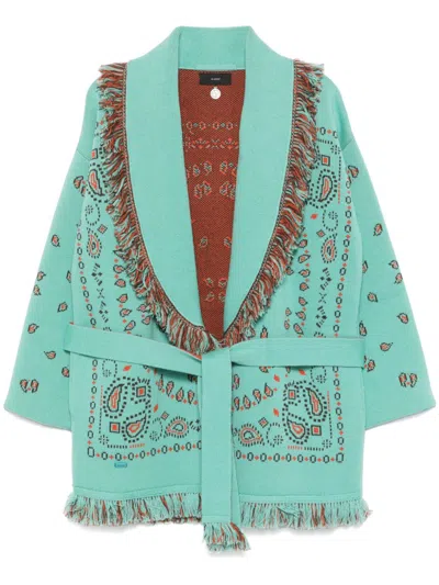Alanui Cardigan Mit Bandana-jacquardmuster In Green
