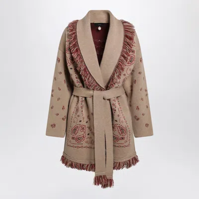 Alanui Bandana Jacquard Cardigan In Beige In Neutral
