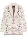 Alanui Bandana Jacquard Cardigan In Nude