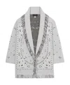 Alanui Bandana Jacquard Cashmere Cardigan In Gray