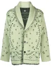 Alanui Cardigan Aus Kaschmir Mit Bandana-jacquard In Green