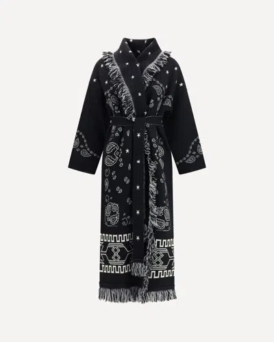 Alanui Bandana Jacquard Coat In Black