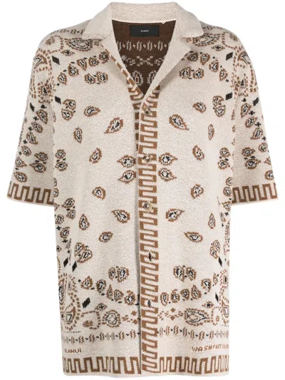 Alanui Bandana-jacquard Cotton Shirt In Nude
