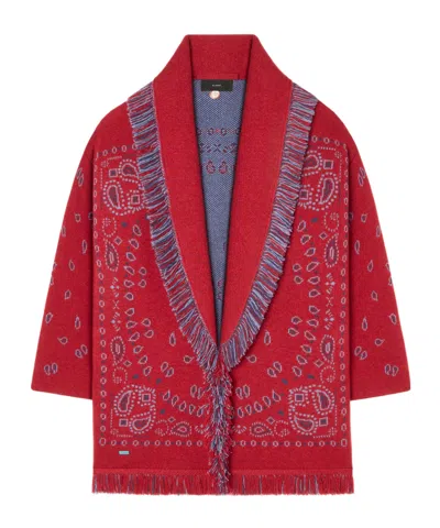 ALANUI BANDANA-JACQUARD FRINGE CARDIGAN