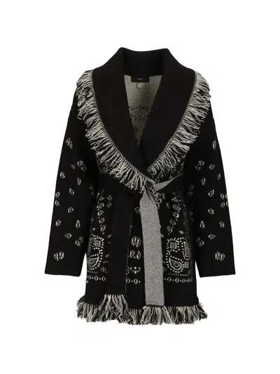 Alanui Knitwear Cardigan Belted Waist Shawl Collar In Multi