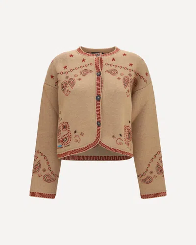 Alanui Bandana Jacquard Jacket In Brown