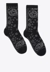 Alanui Bandana Cotton Socks In Black