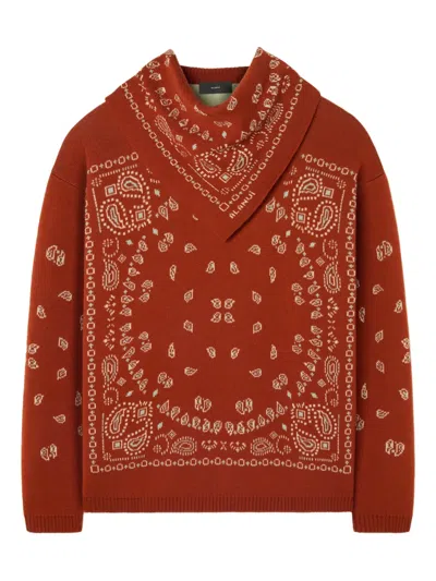 Alanui Bandana Jacquard Sweater Brick Red Multi