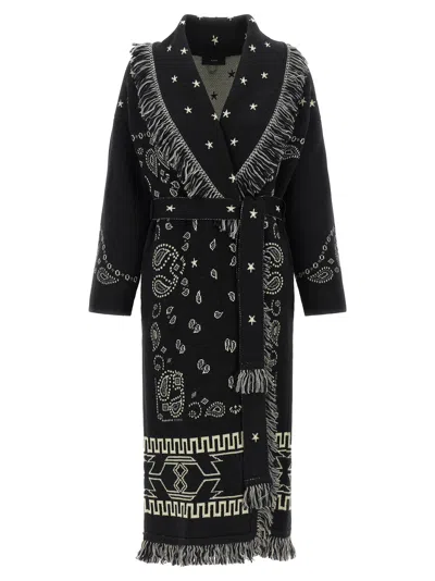 Alanui 'bandana' Long Coat In Black