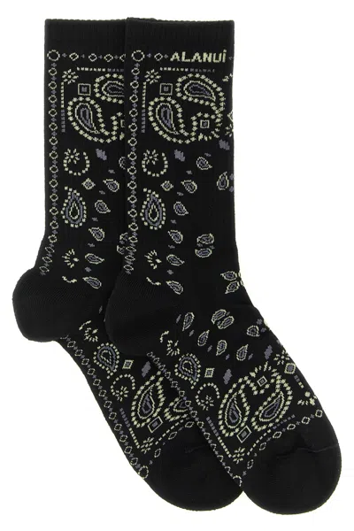 Alanui Bandana Motif Socks In Black