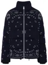 ALANUI ALANUI 'BANDANA' NAVY VIRGIN WOOL DOWN JACKET