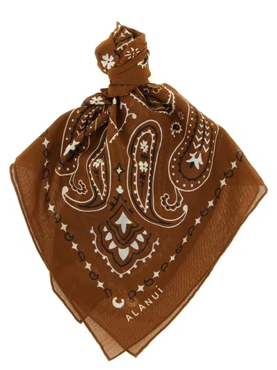 Alanui Paisley Bandana Hair Accessory Washfast Colors In Brown