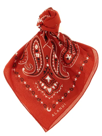 Alanui Paisley Bandana Lightweight Fabric Patterned Square In Red