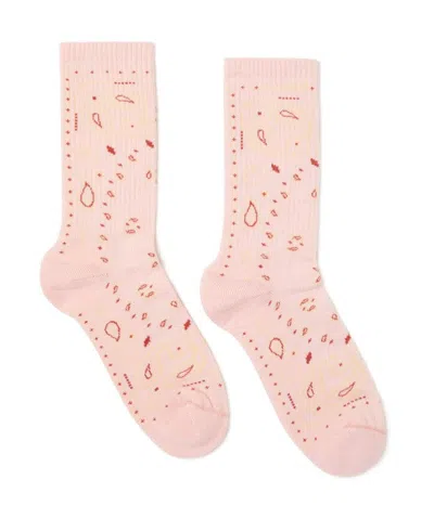Alanui Bandana Socks Soft Pink Multicolor