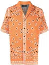 Alanui Bandana Motif Cuban Collar Shirt In Orange