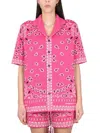 Alanui Bandana Print Shirt With Classic Collar In Pink