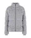 Alanui Wool Bandana Embroidered Down Jacket In Gray