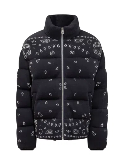 Alanui Bandana Jacquard Puffer Jacket In Navy