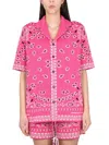 Alanui Knit Bandana Print Short Sleeve Top In Multi