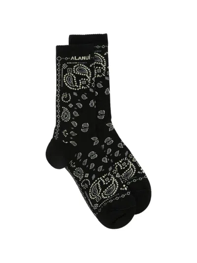 Alanui Black Cotton Socks Clothing