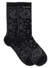 Alanui Bandana-intarsia Socks In Black