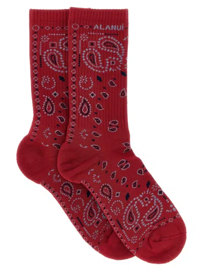 ALANUI BANDANA SOCKS RED