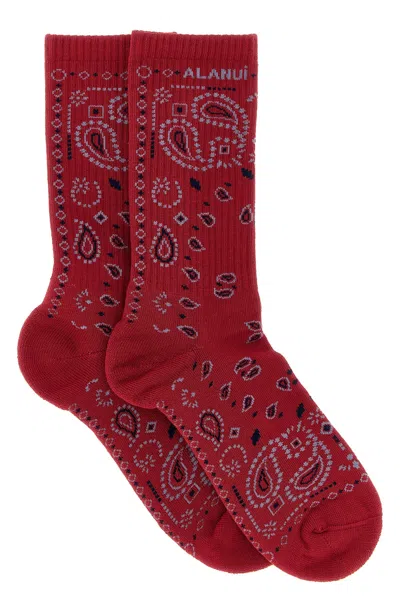 Alanui 'bandana' Socks In Red