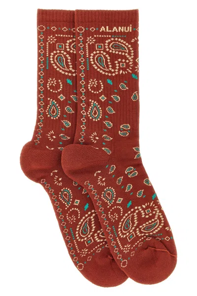 Alanui 'bandana' Socks In Red