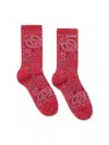 Alanui Bandana Socks Ruby/multicolor In Red