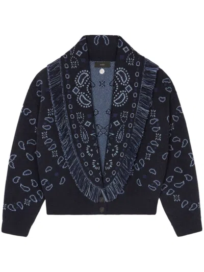 ALANUI ALANUI BANDANA WOOL AND CASHMERE BLEND CARDIGAN