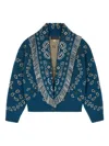 Alanui Bandana Wool And Cashmere Cardi-bomber In Blue