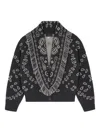 Alanui Wool And Cashmere Fringed Cardigan Bomber In Gray