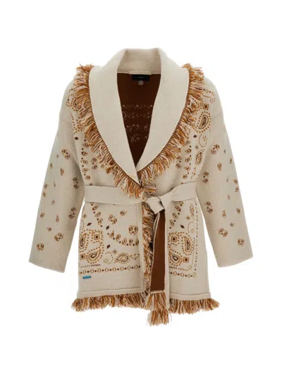 Alanui Bandana-print Cardigan In Neutral