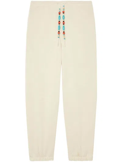 Alanui Bead-embellished Tapered Trousers In 303 Cream