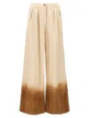Alanui Trousers Featuring Dip-dye Effect And Wide Leg In Beige