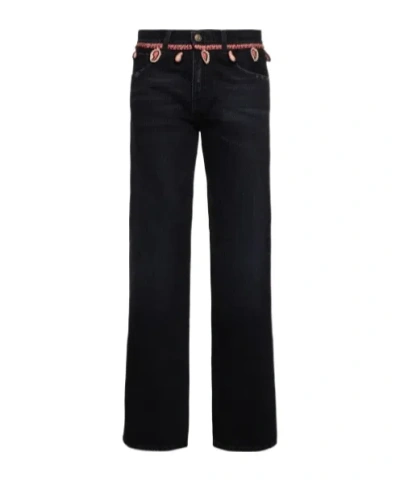 Alanui Belt-loop Jeans In Black