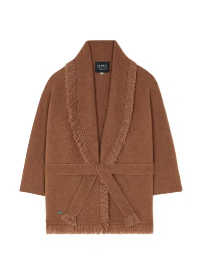 Alanui Belted Cardigan In Brown