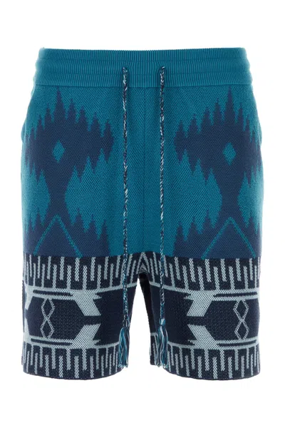 Alanui Embroidered Cotton Bermuda Shorts In Printed