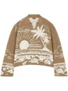 Alanui Knitwear Polo Collar Graphic Pattern Sweatshirt In Neutrals