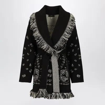 Alanui Black Bandana Jacquard Cardigan